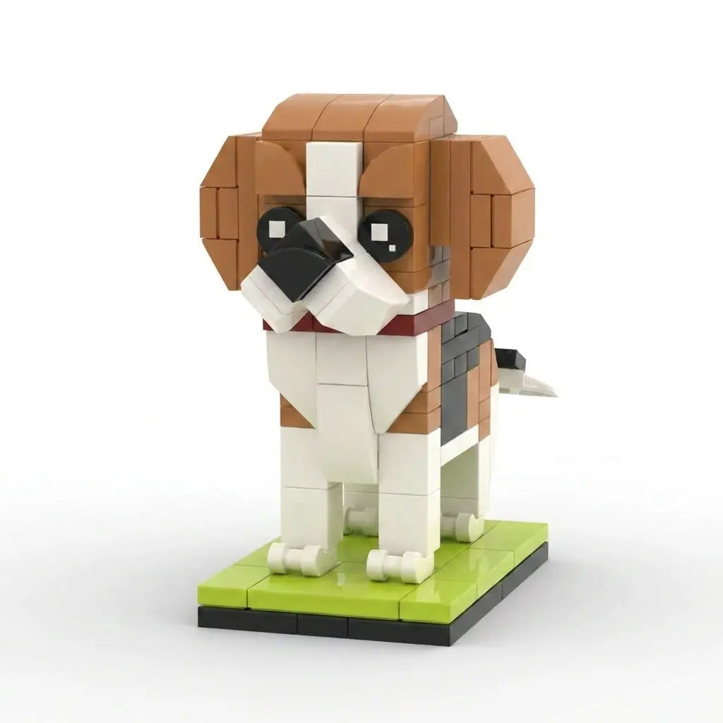 Custom Beagle Brick Figure | Personalized 3D Dog Portrait