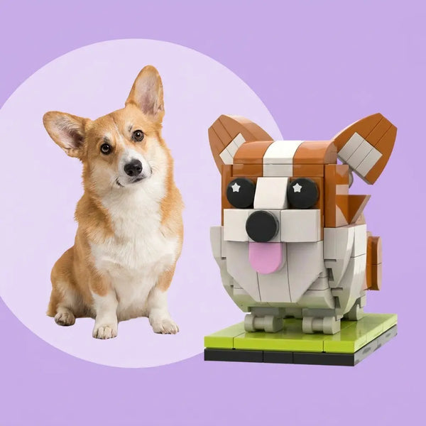 Custom Corgi Brick Figure | Personalized 3D Dog Portrait