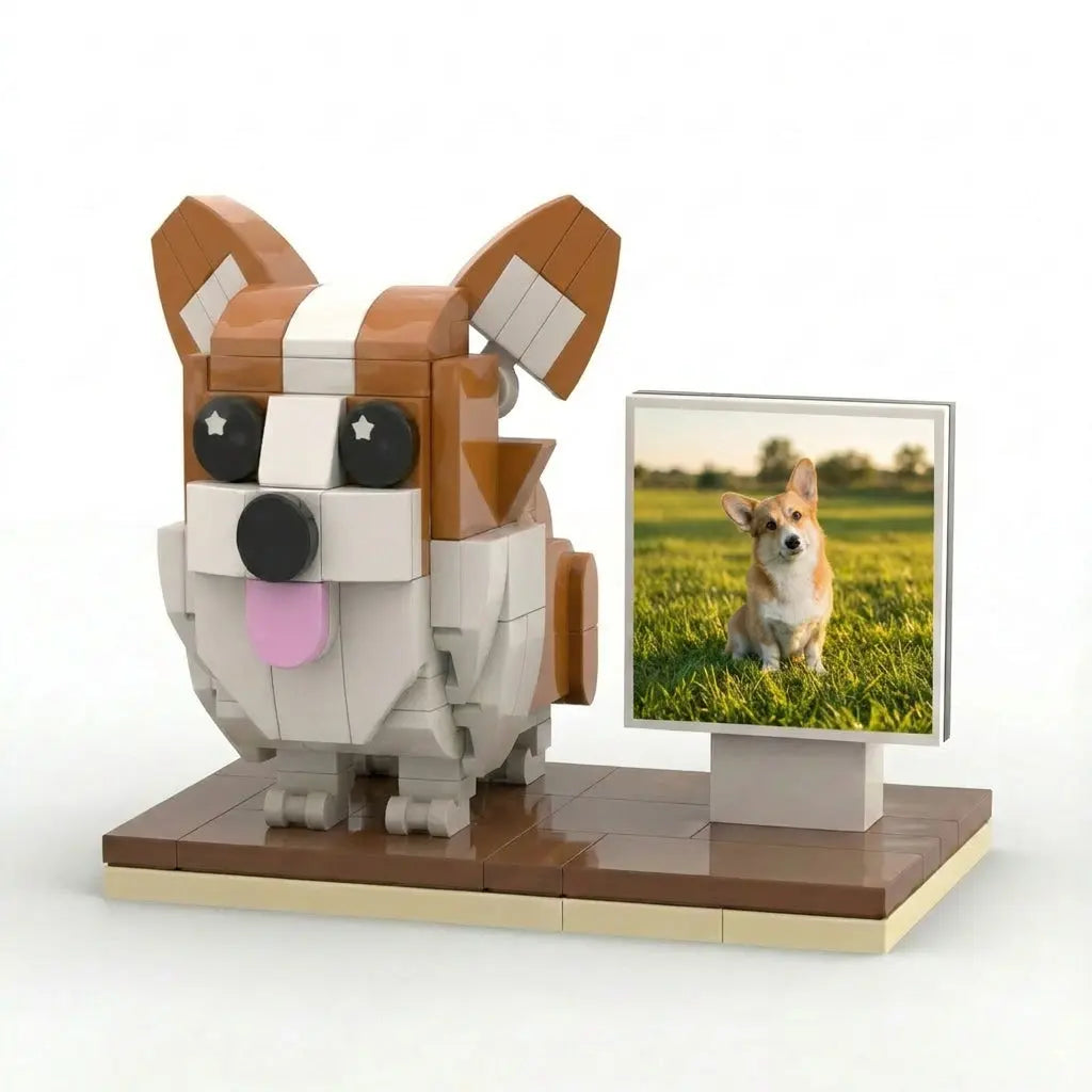 Custom Corgi Brick Figure | Personalized 3D Dog Portrait