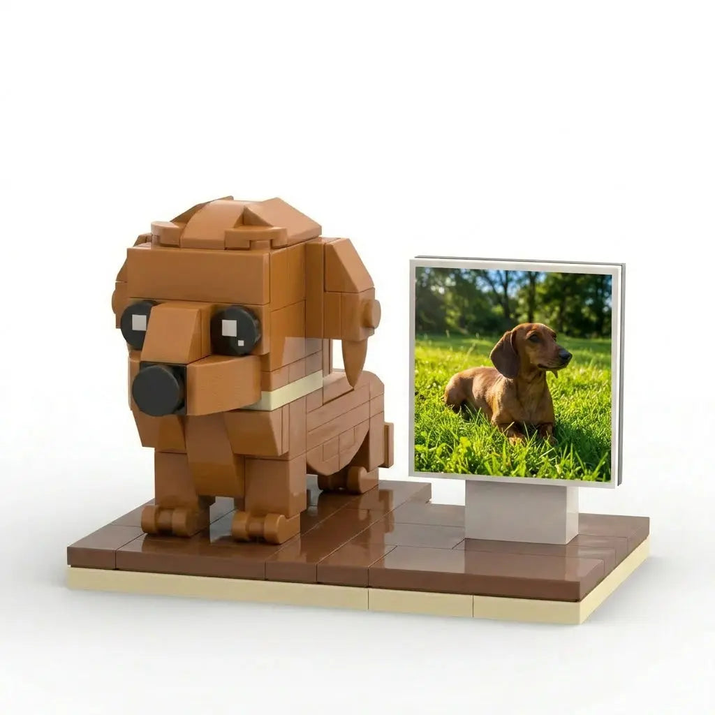 Custom Dachshund Brick Figure | Personalized 3D Dog Portrait