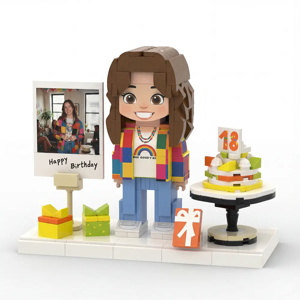 Mini U Birthday | Personalized 3D Brick Figure Milestone Edition Mini U