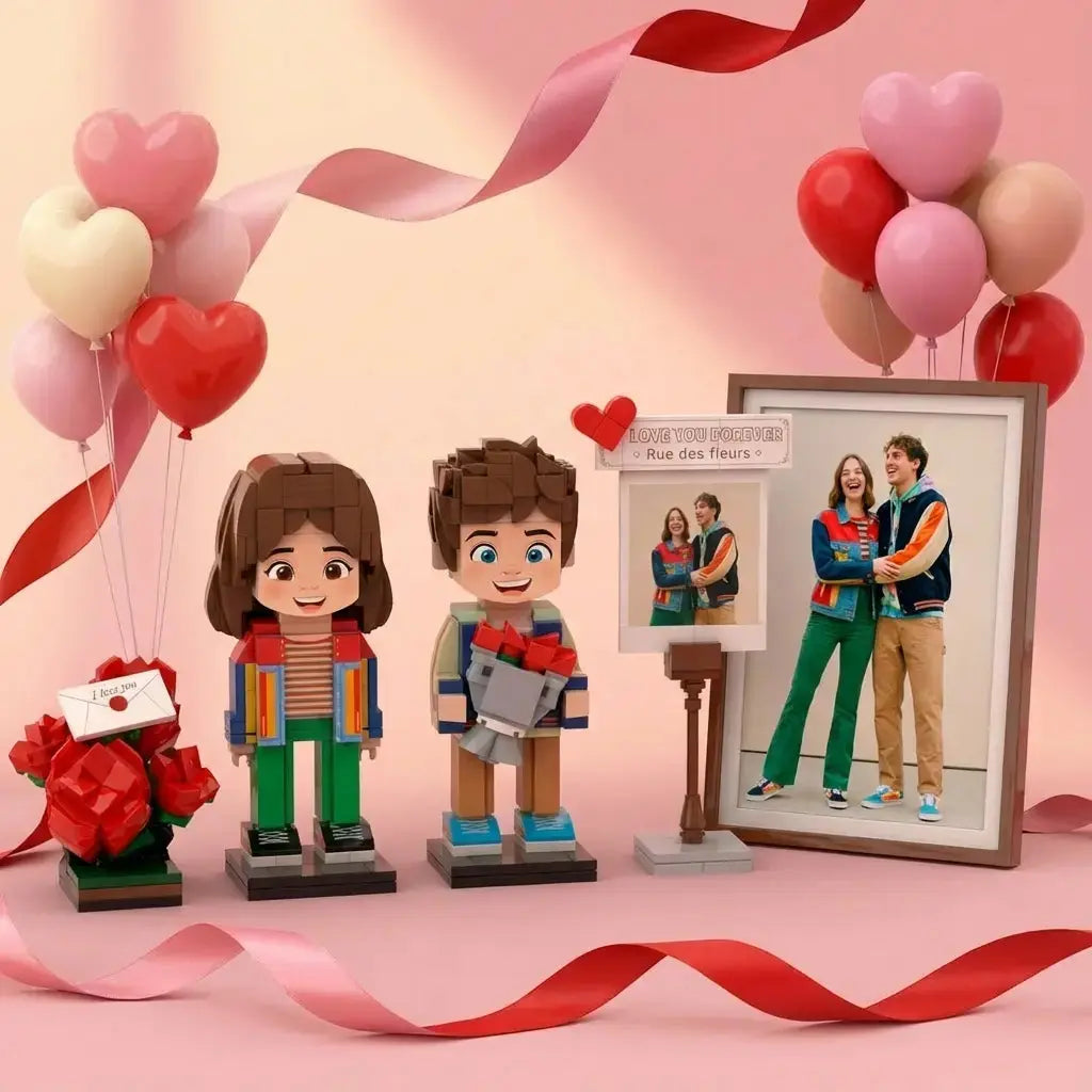 Mini U Heart Edition | Personalized 3D Brick Figure & Instant Photo Portrait Valentine's Special