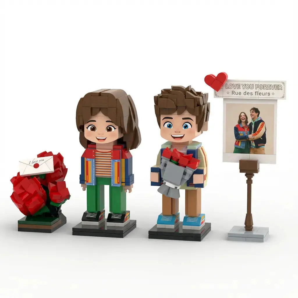 Mini U Heart Edition | Personalized 3D Brick Figure & Instant Photo Portrait Valentine's Special
