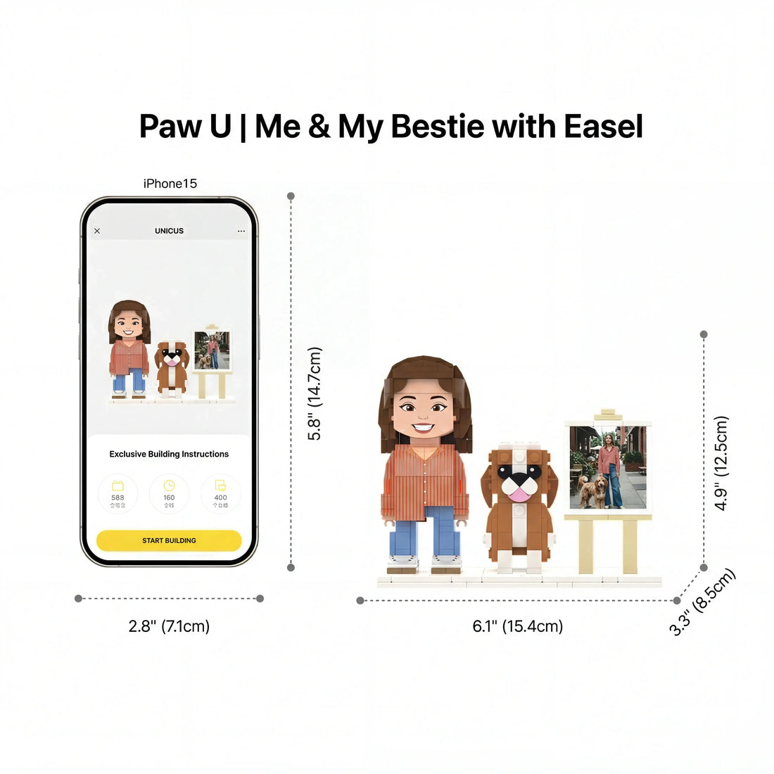 Paw U 'Me & My Bestie' | Custom 3D Brick Figure & Instant Photo Set Paw U