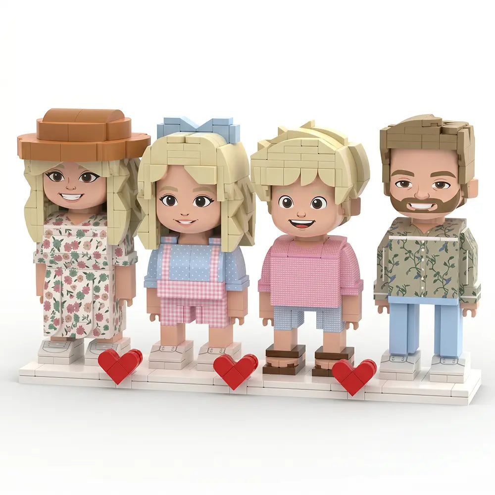 Squad | Personalized Family Gift & Custom 4-Person 3D Brick Figure