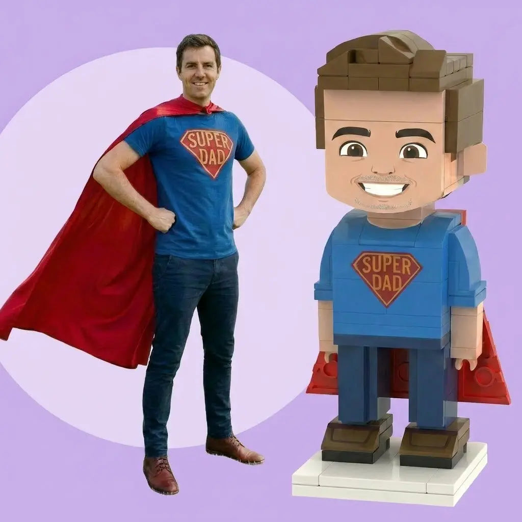 Super Dad | Personalized Father's Day 3D Brick Figure Custom Photo Gift