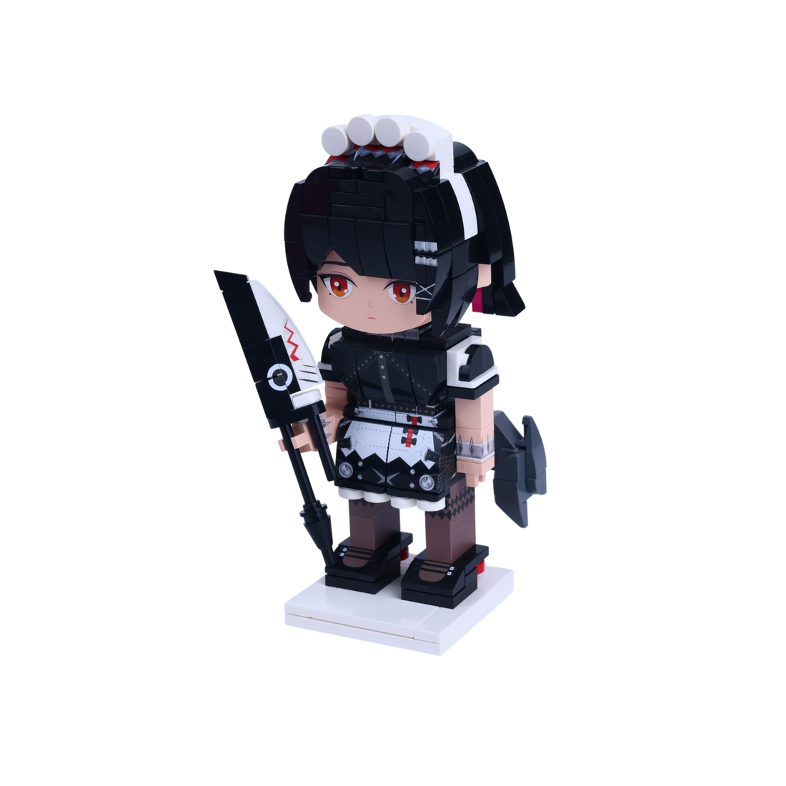 Battle Maid custom brick figure, right-side view