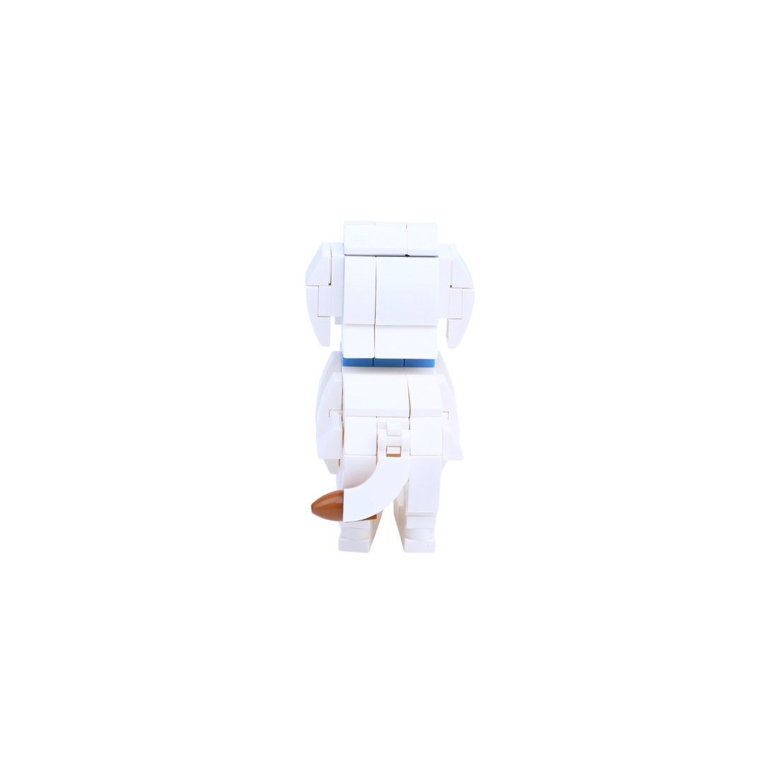 Bichon Frise dog brick figure, back view