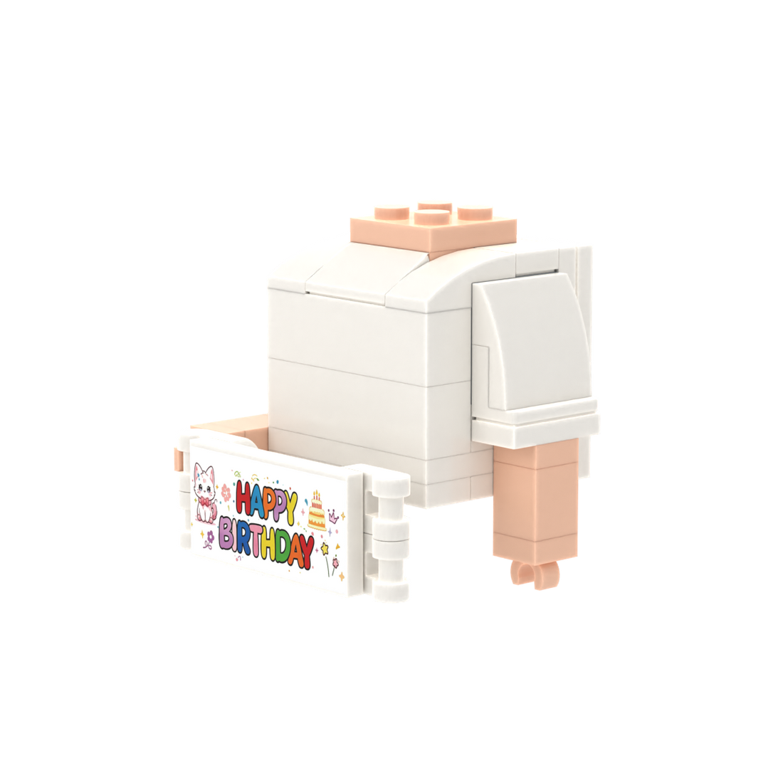 Birthday Banner brick figure accessory, right-side view