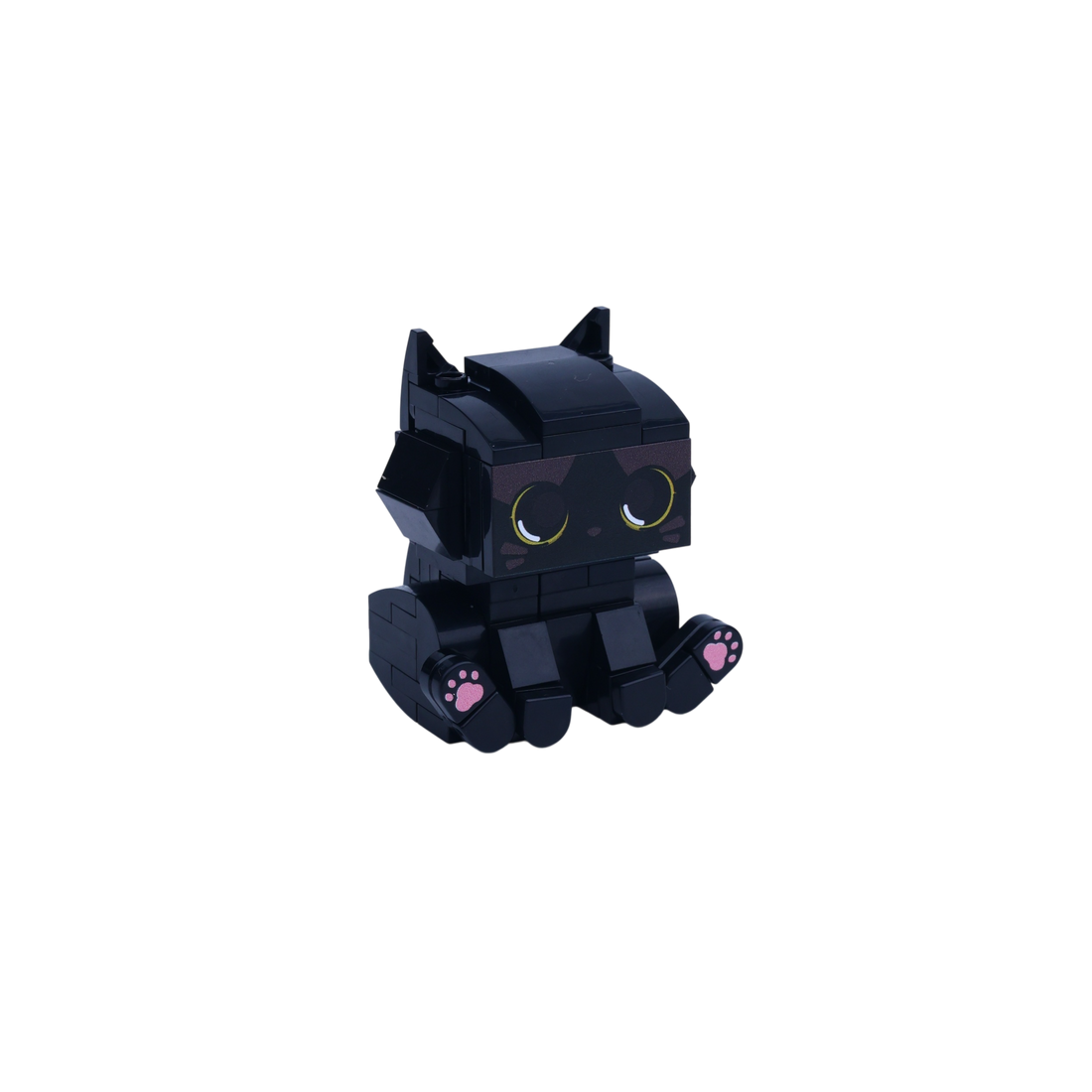 Black Cat cat brick figure, left-side view