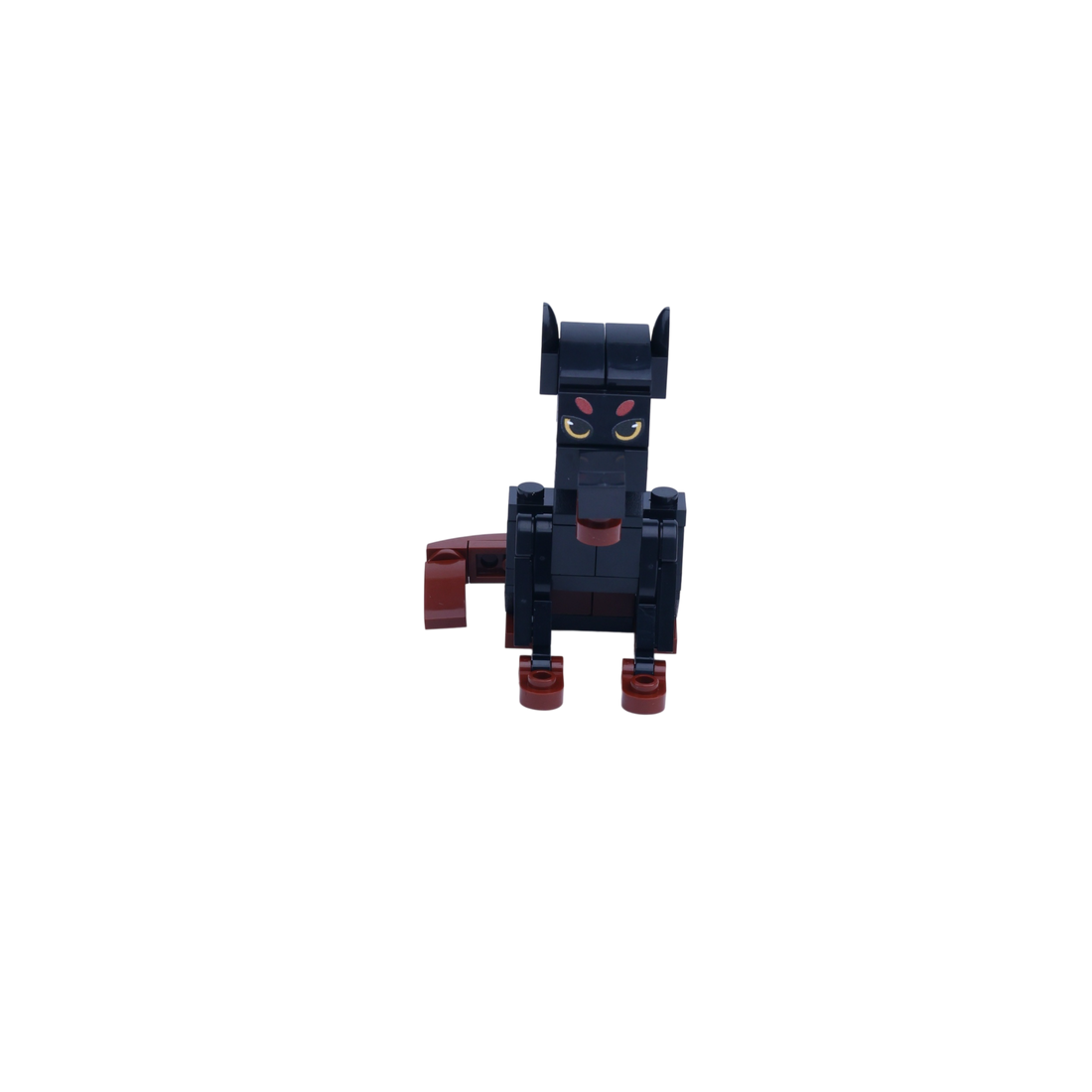 Black Doberman dog brick figure, main product view