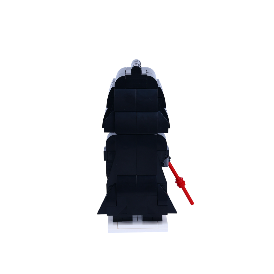 Black-Helmet Space Villain custom brick figure, back view