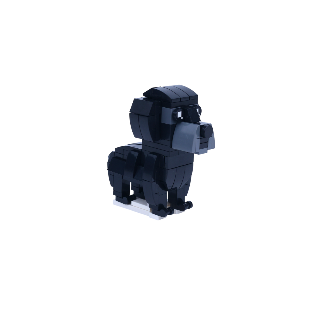 Black Labrador dog brick figure, left-side view