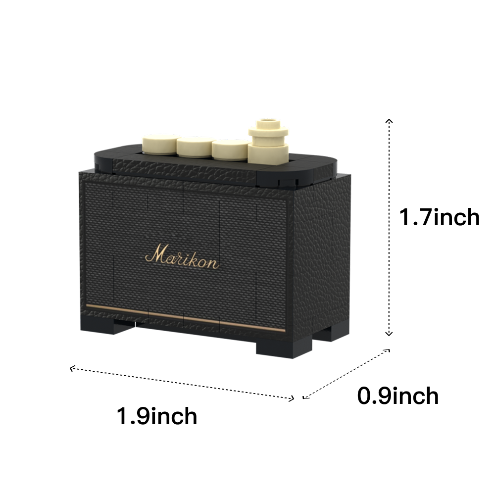 Black Speaker brick scene accessory, size guide