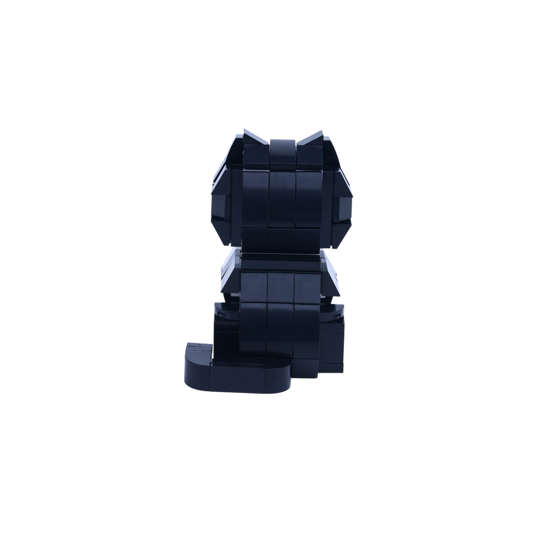 Black White Cat cat brick figure, back view