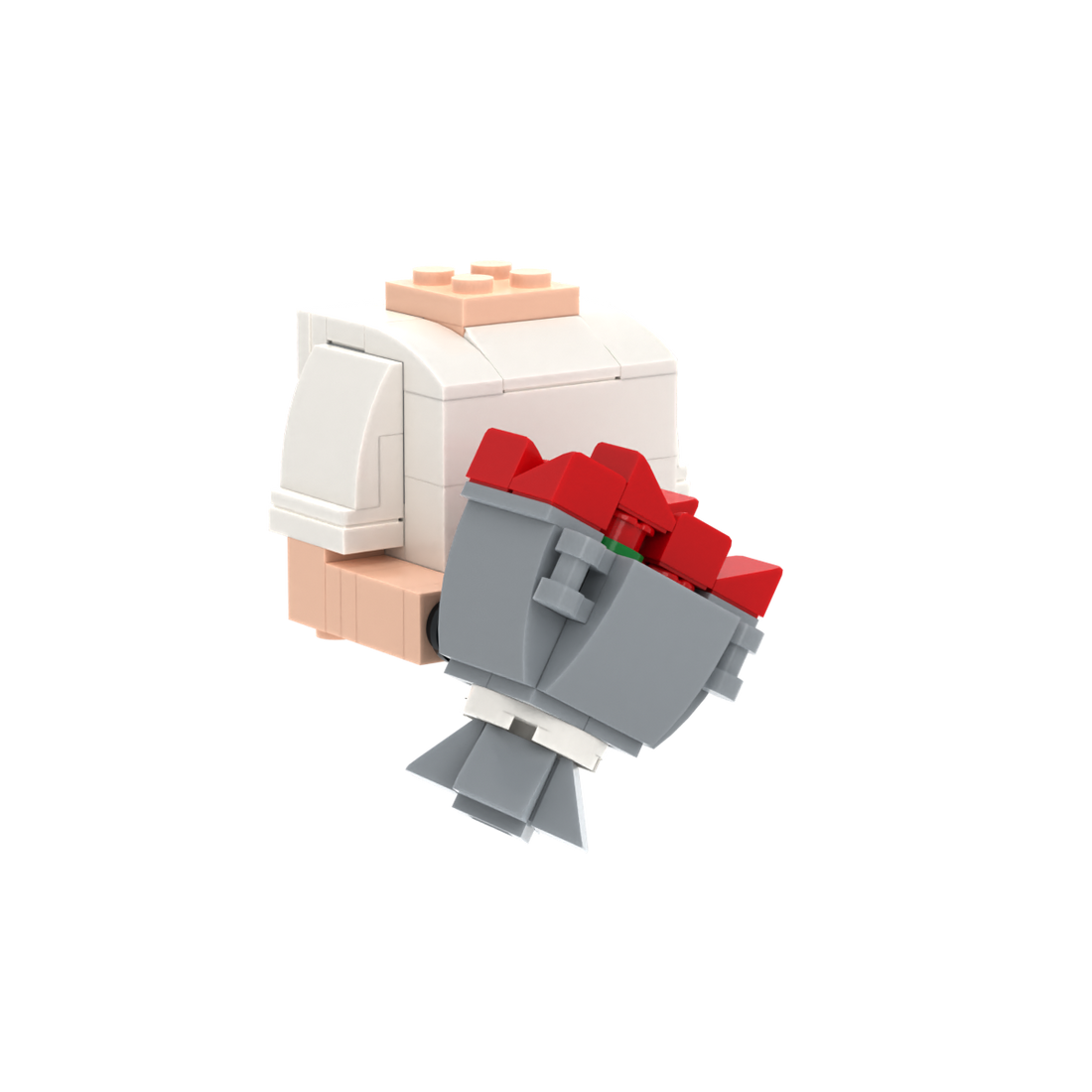 Bouquet brick figure accessory, left-side view