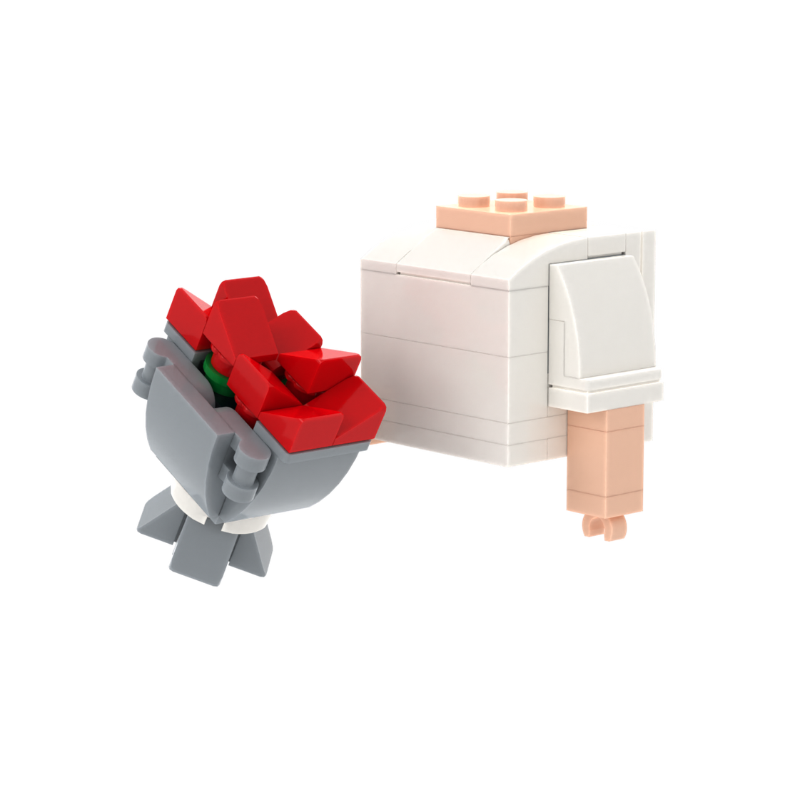 Bouquet brick figure accessory, right-side view