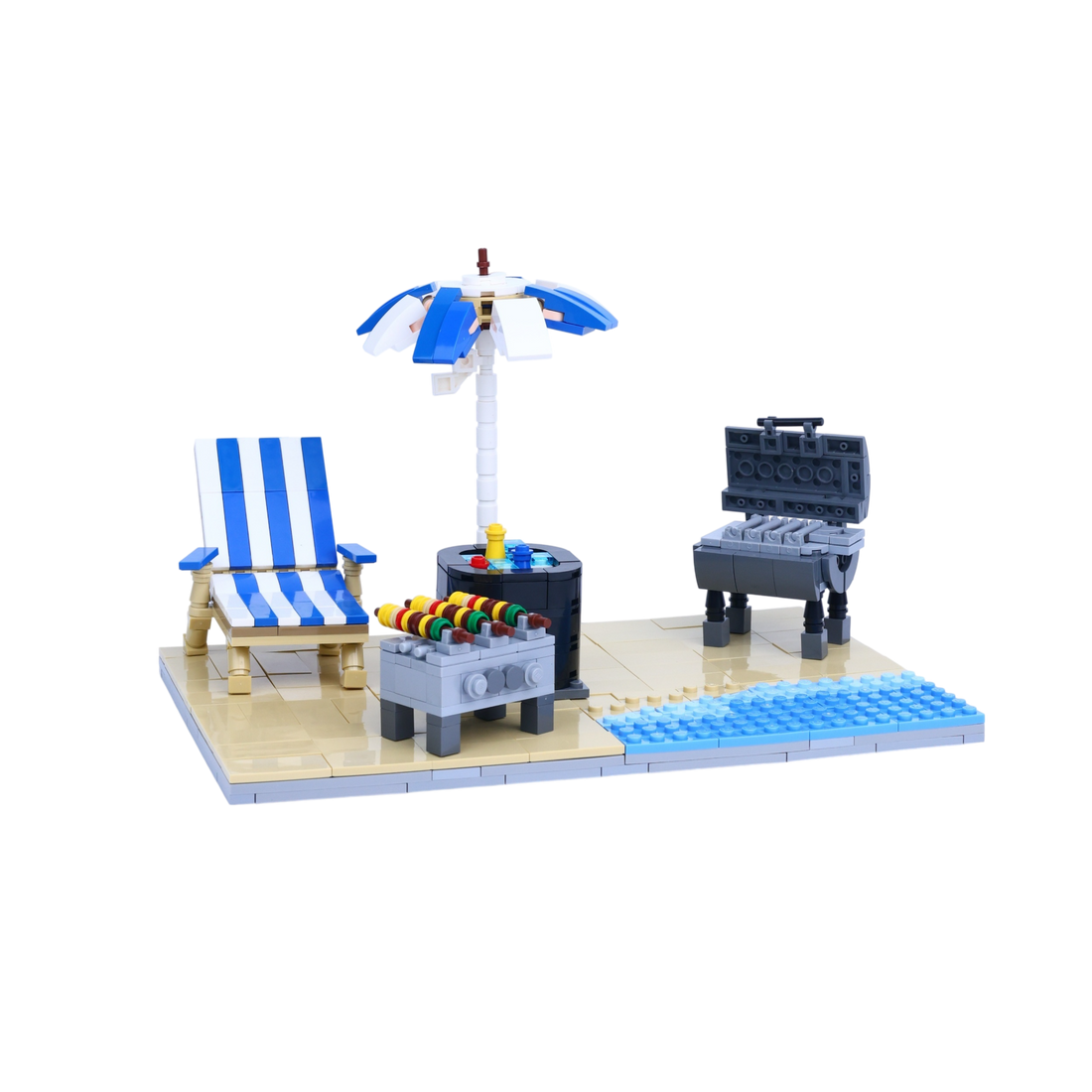Brew & BBQ brick scene, left view