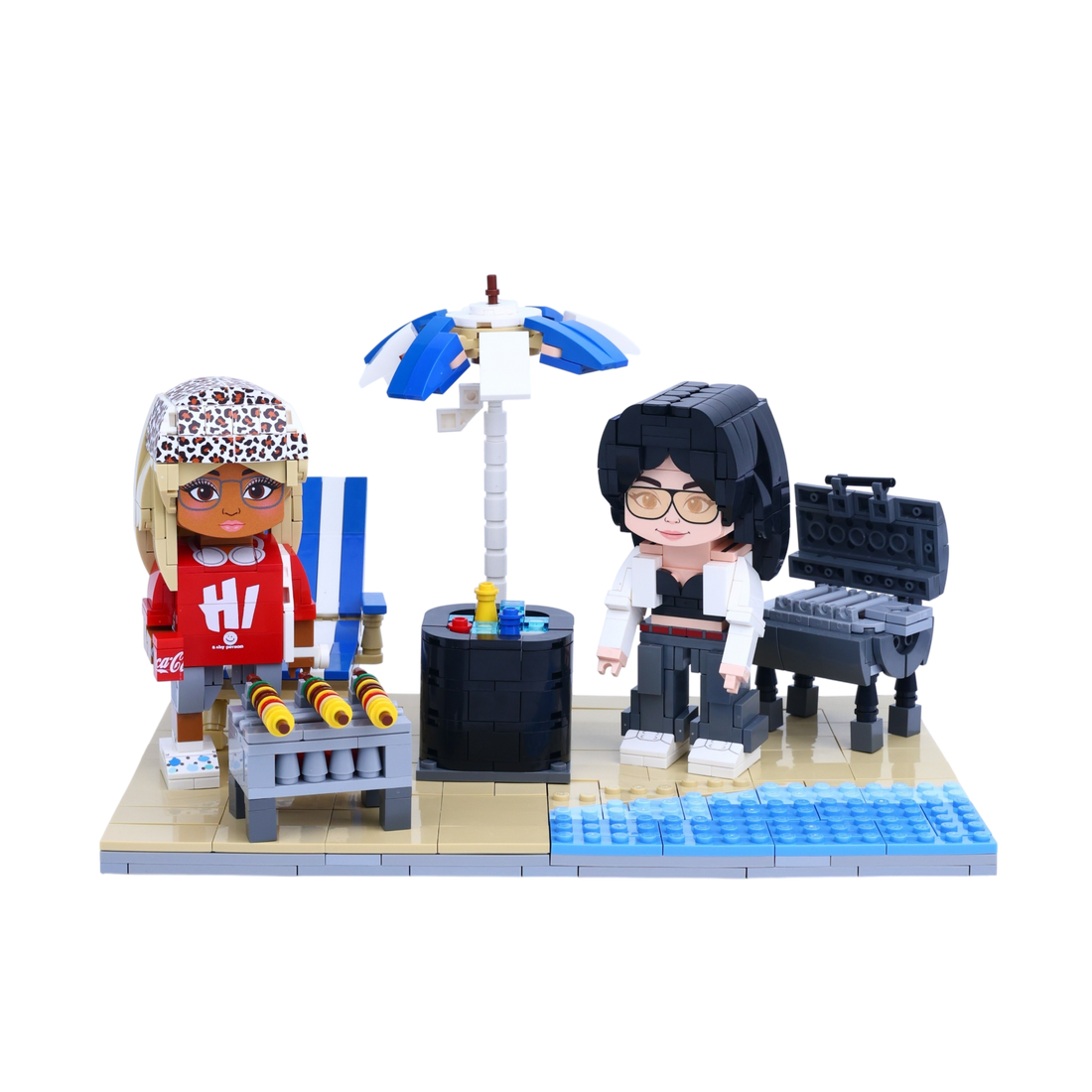 Brew & BBQ brick scene, lifestyle view