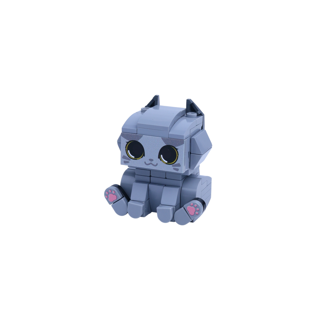 British Blue Cat cat brick figure, right-side view