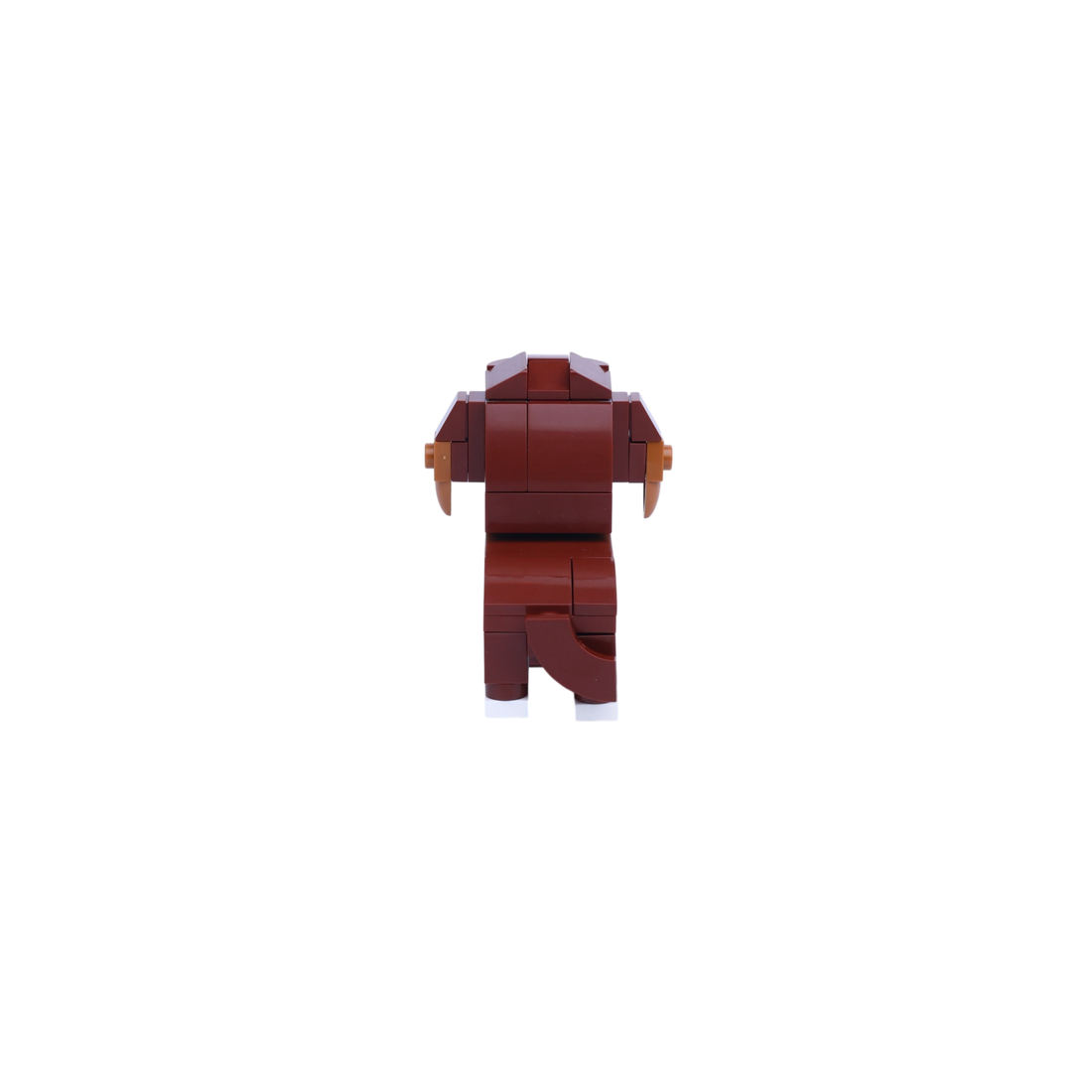 Brown Dachshund dog brick figure, back view