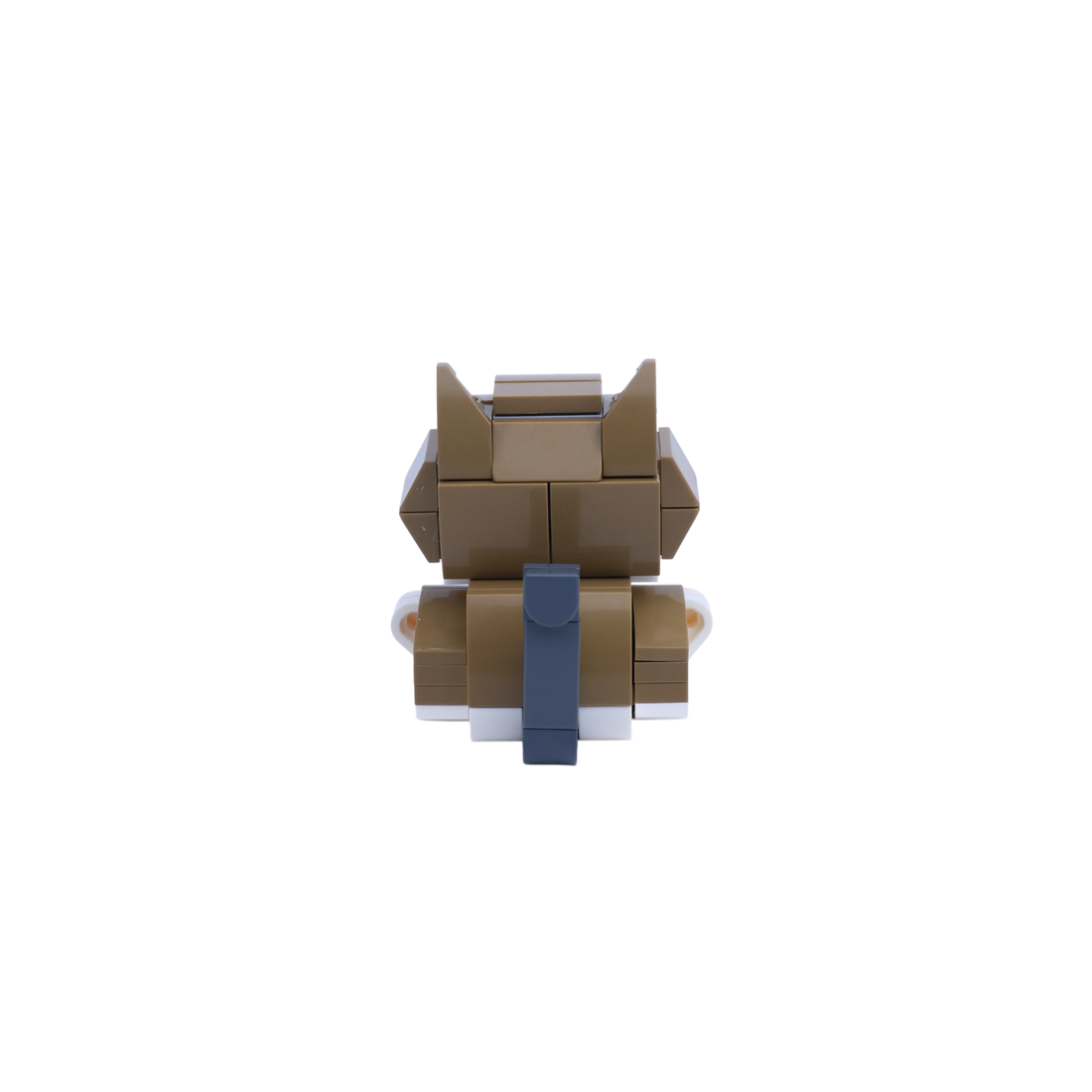 Brown White Cat Design 1 cat brick figure, back view