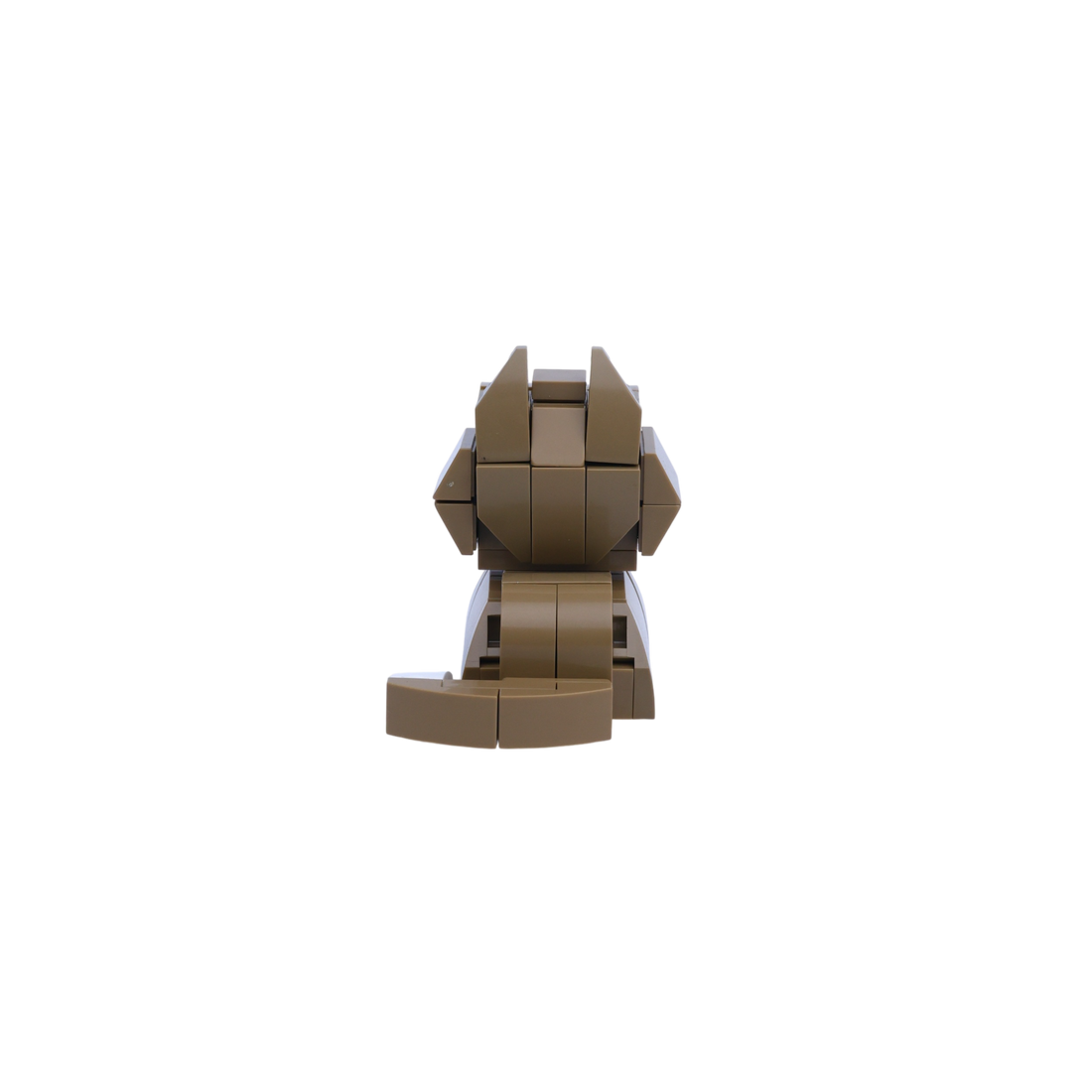 Brown White Cat Design 2 cat brick figure, back view