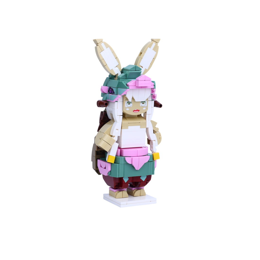 Bunny-Eared Girl custom brick figure, left-side view