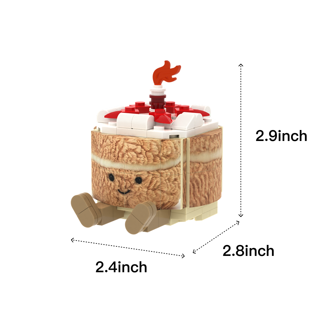 Cartoon Cake Figure brick scene accessory, size guide