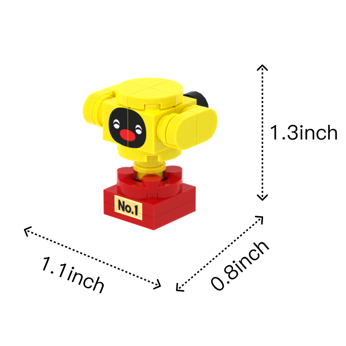 Cartoon Trophy brick figure accessory, size guide