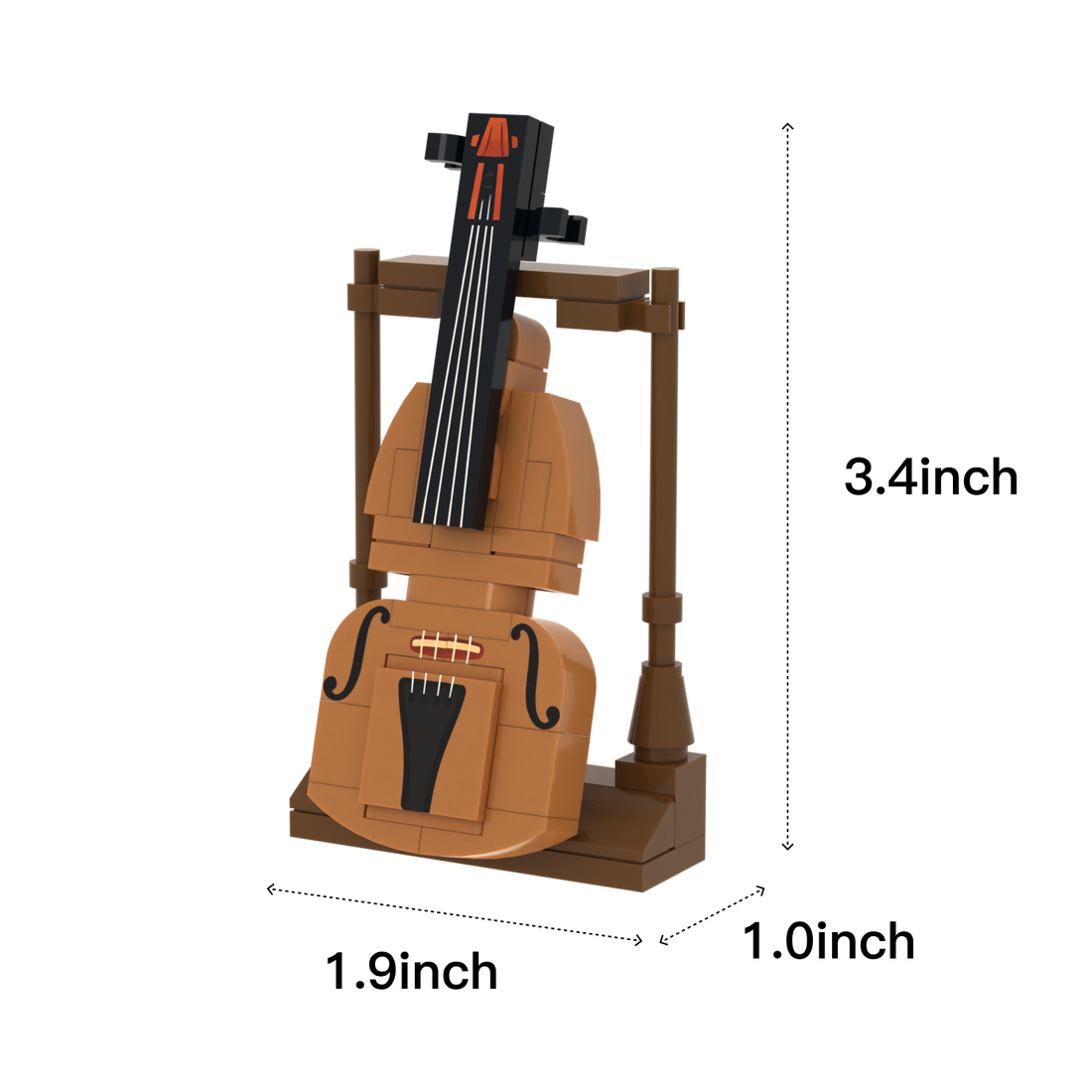Cello brick scene accessory, size guide