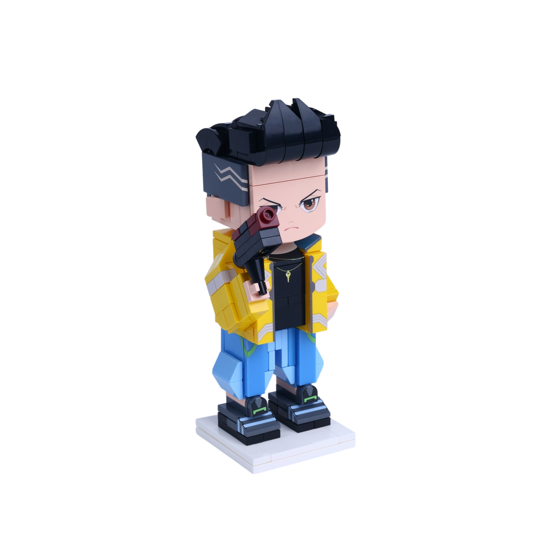 Chrome Street Runner custom brick figure, left-side view