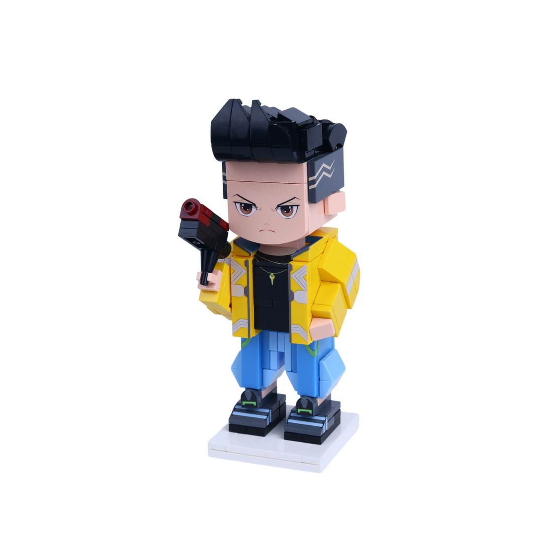 Chrome Street Runner custom brick figure, right-side view