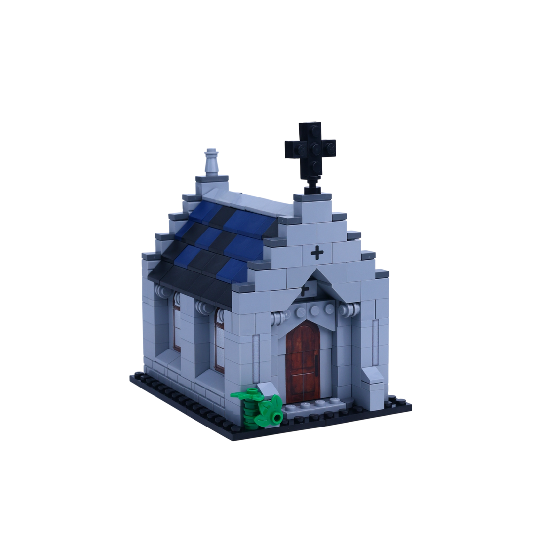 Church brick art collectible, left-side view