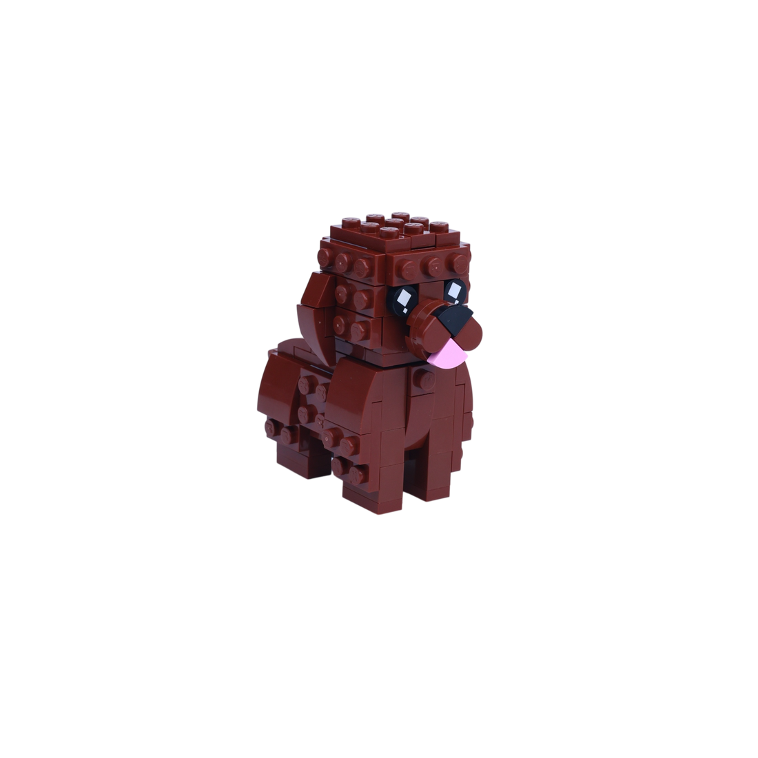 Cockapoo dog brick figure, left-side view