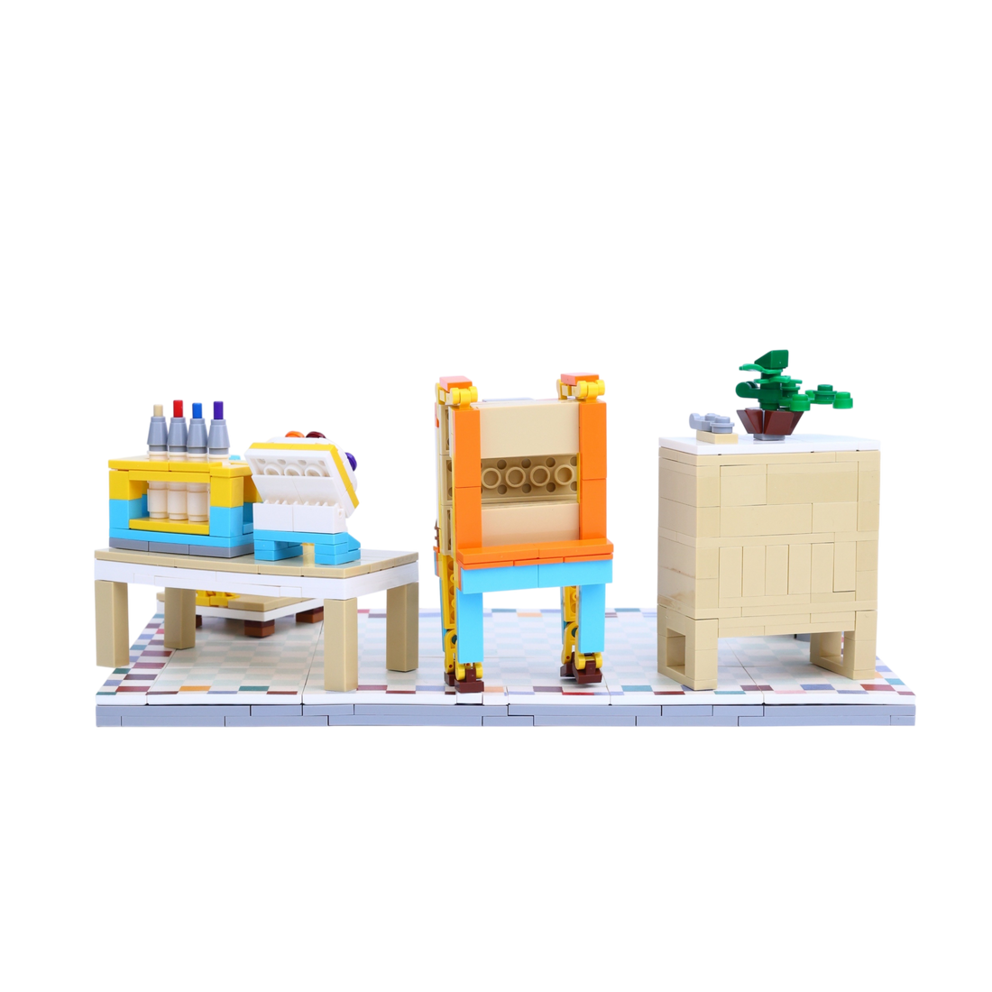 Colorful Studio brick scene, back view