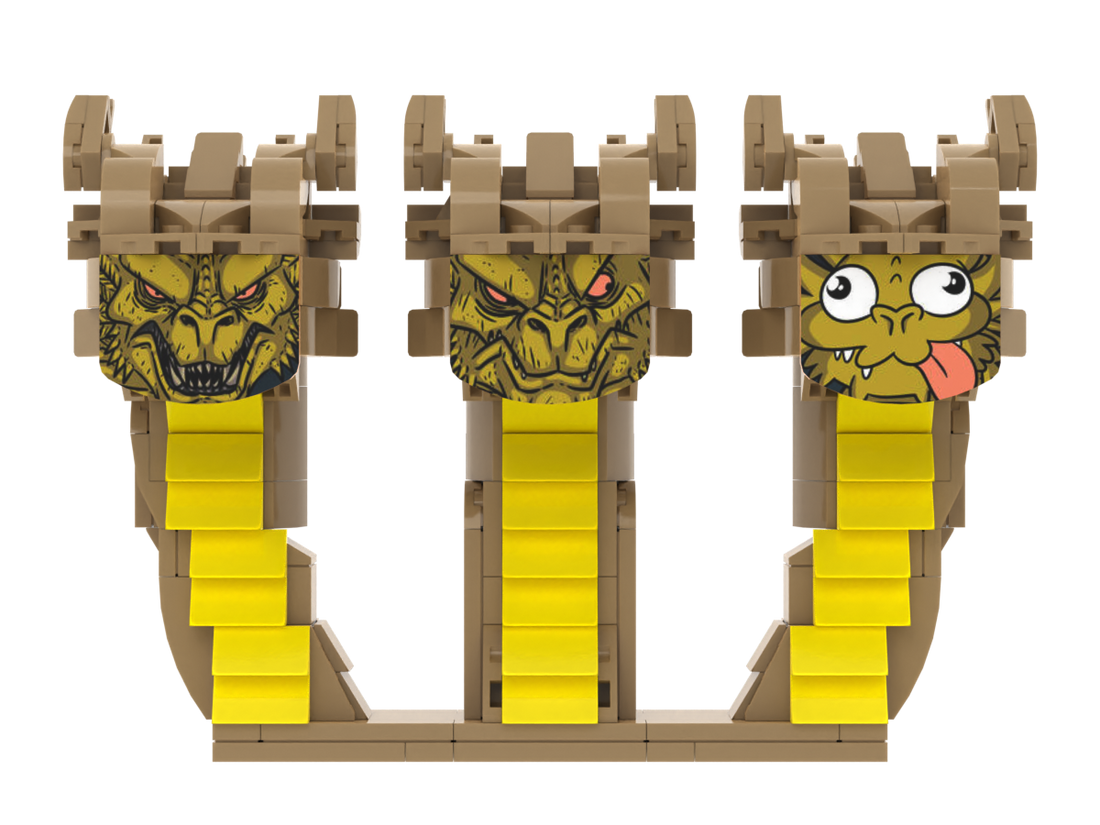 Three Heads custom brick figure