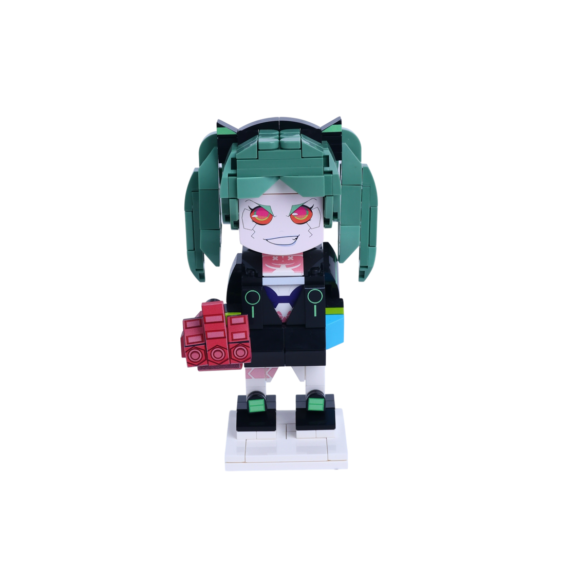 Cyber Pigtail Blaster custom brick figure, main product view