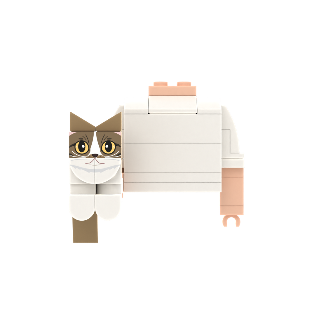 Dark Tan Cat brick figure accessory, main product view