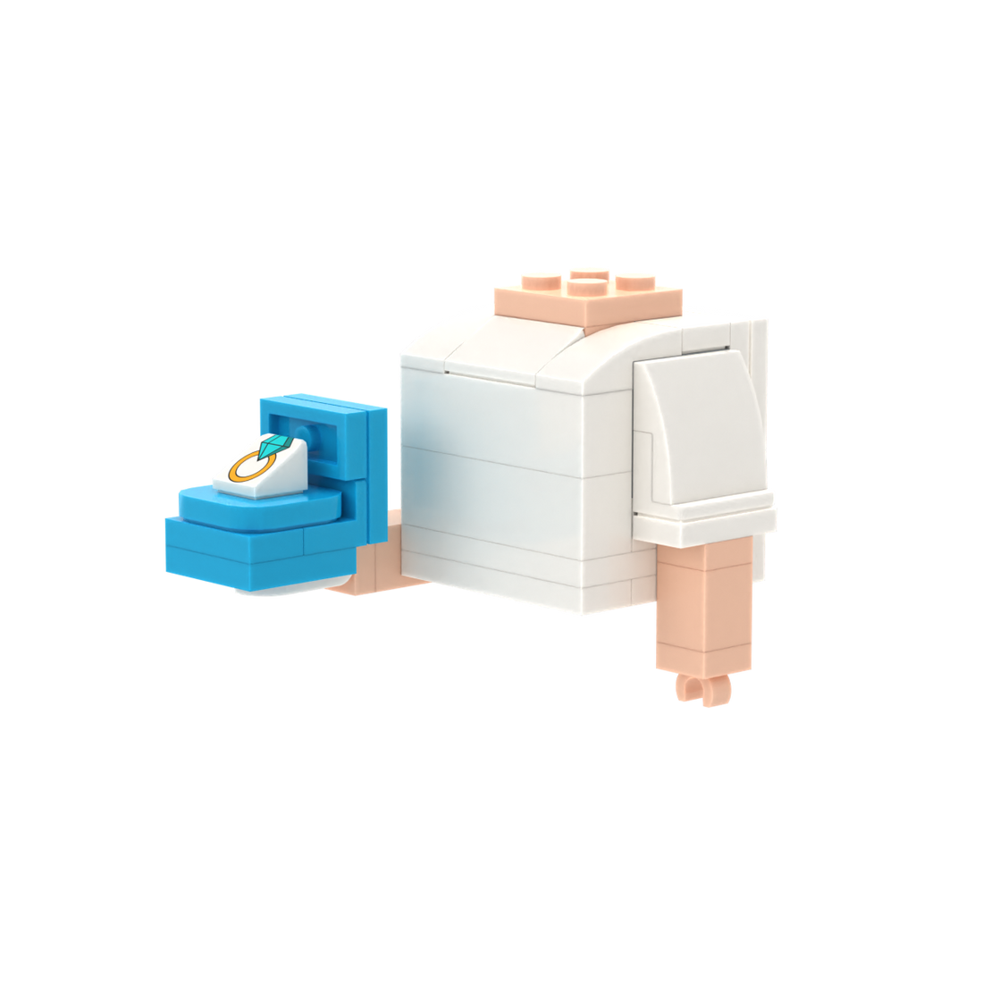 Diamond Ring brick figure accessory, right-side view