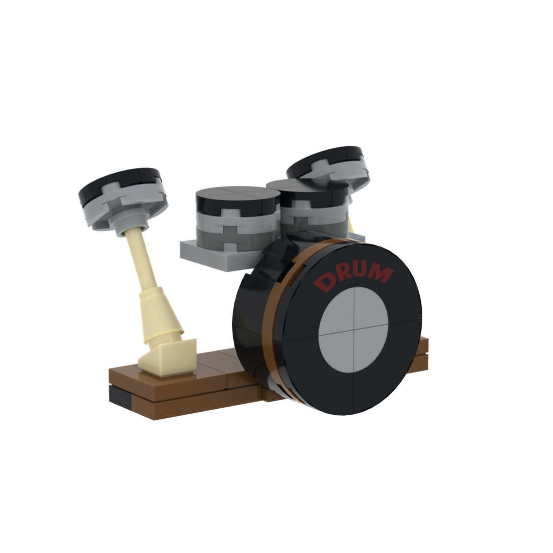 Drum Kit brick scene accessory, right-side view