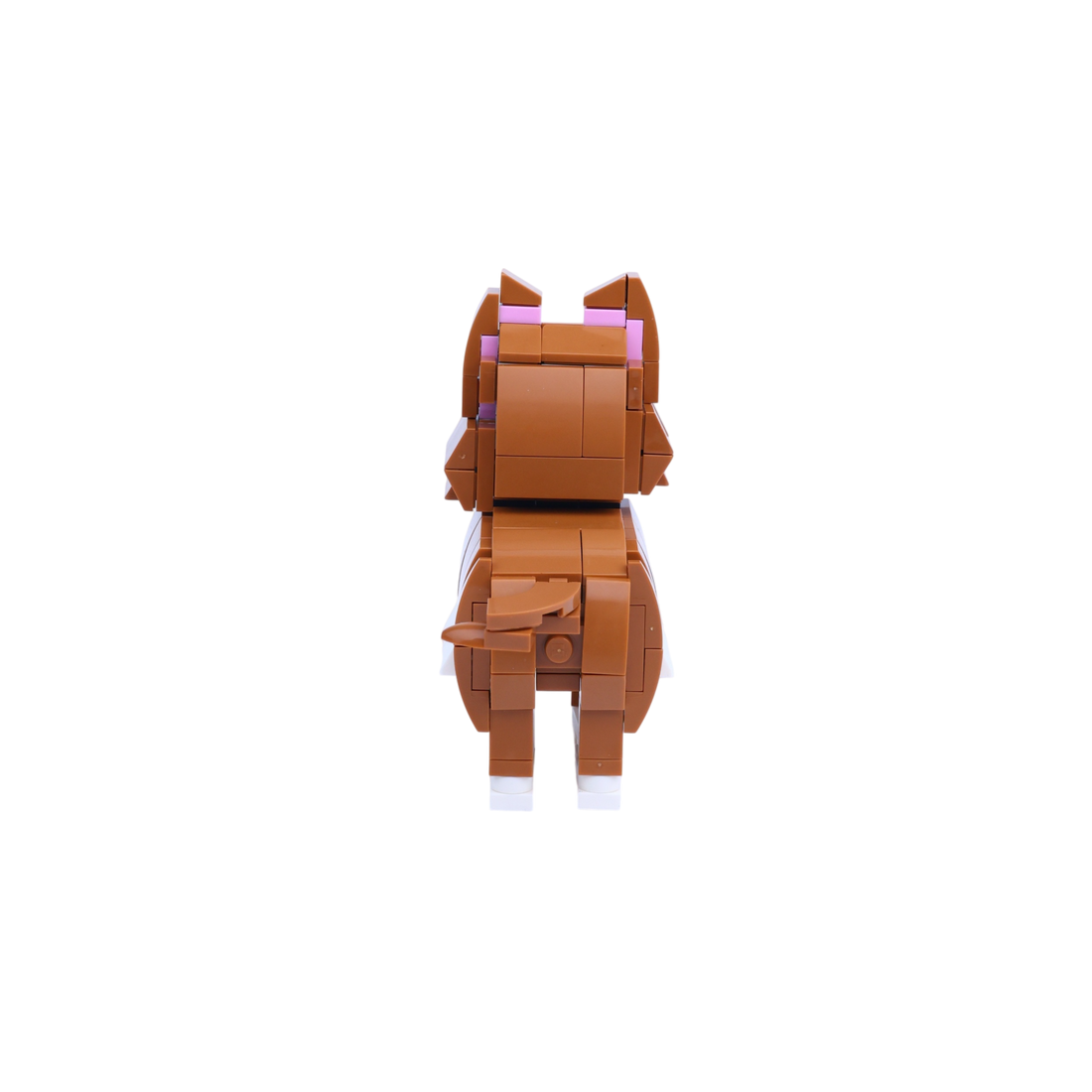 Golden Retriever dog brick figure, back view