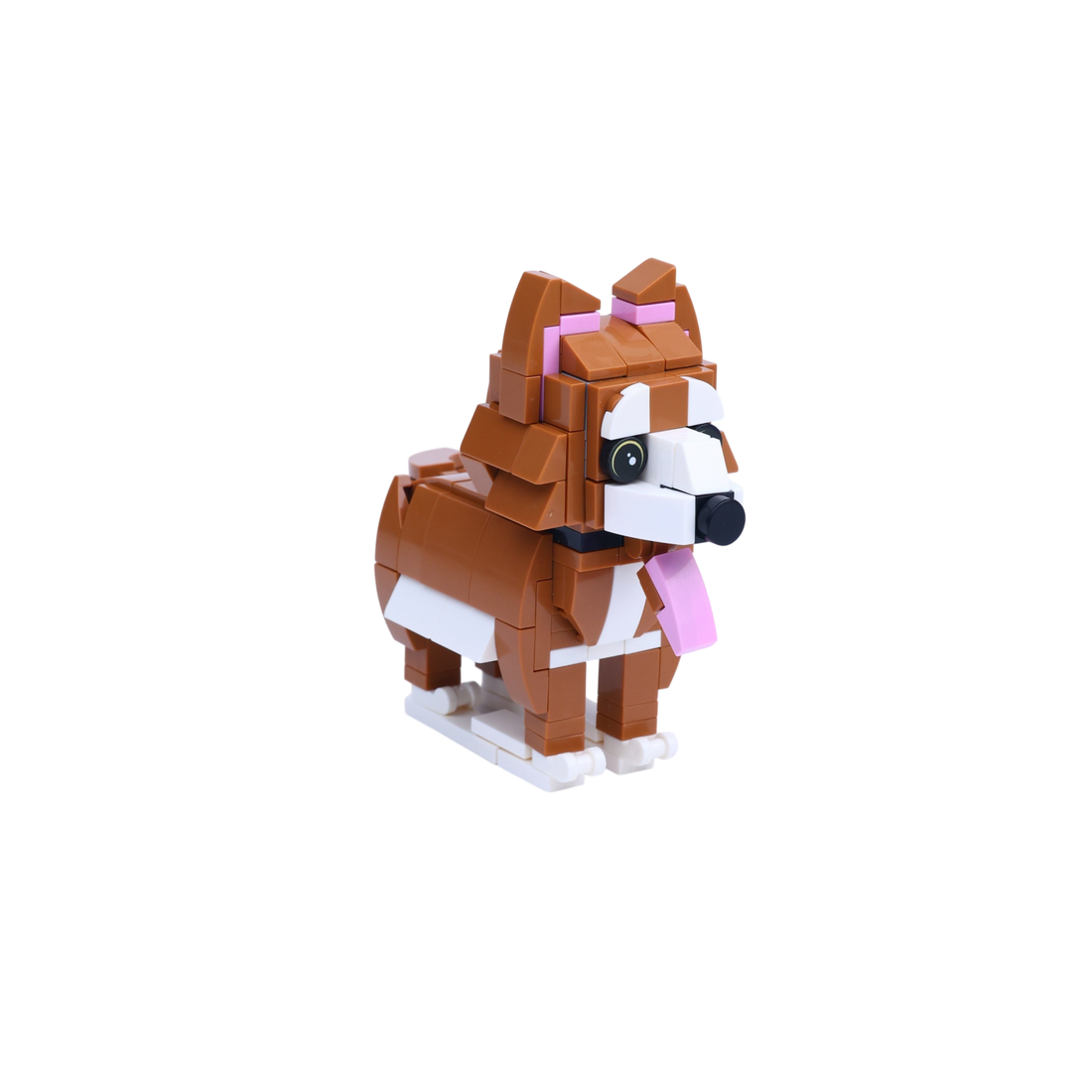 Golden Retriever dog brick figure, right-side view
