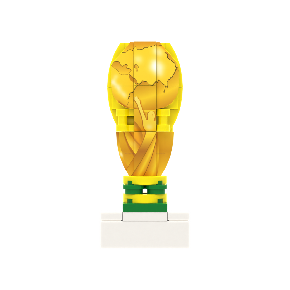 Golden Trophy brick scene accessory, left-side view