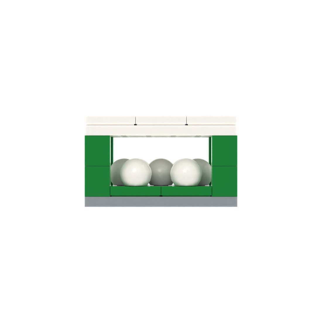 Golf Ball Storage Cabinet brick scene accessory, left-side view