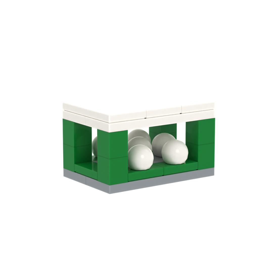 Golf Ball Storage Cabinet brick scene accessory, right-side view