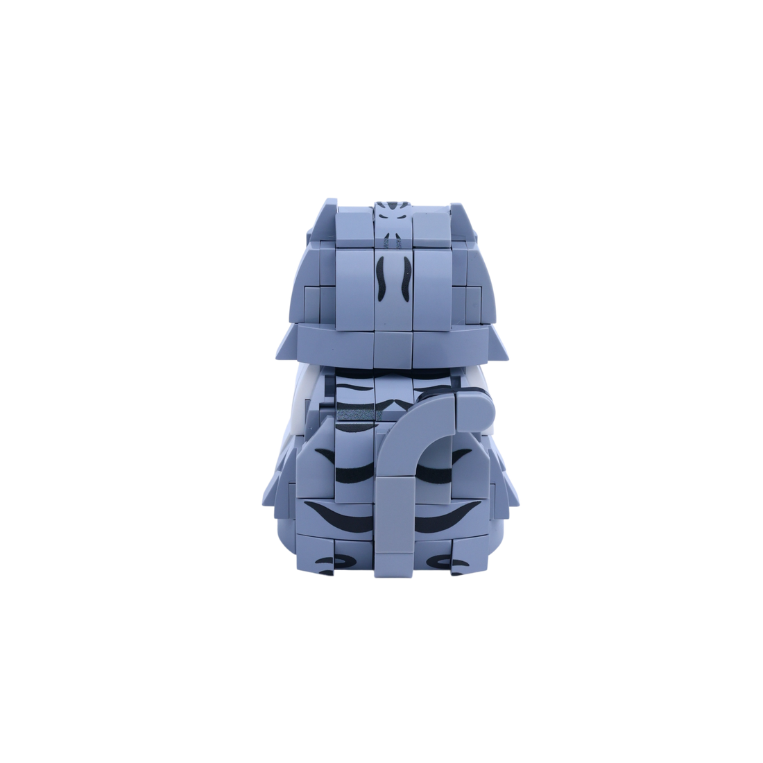 Gray Tabby Cat cat brick figure, back view