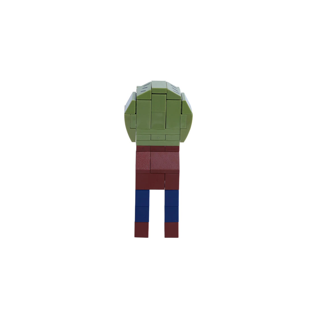 Green Undead Character brick art collectible, back view