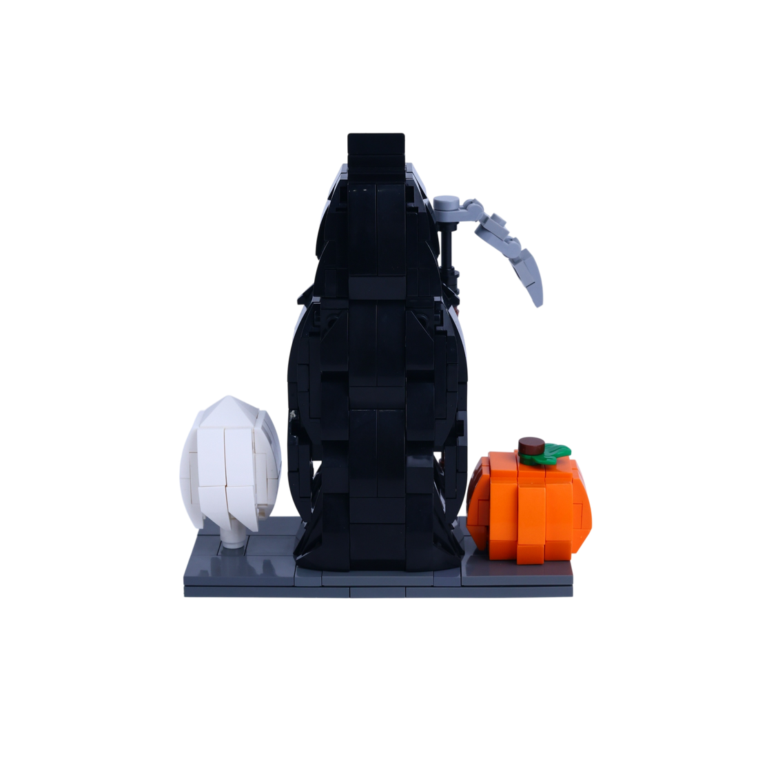 Grim Smiling Reaper custom brick figure, back view