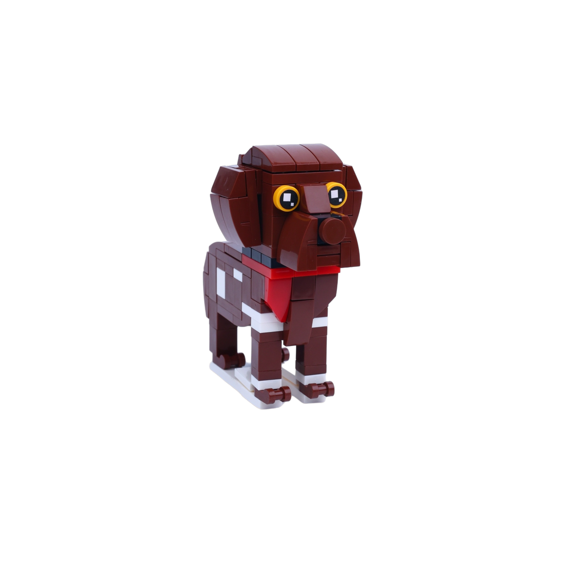 GSP Pointer dog brick figure, left-side view